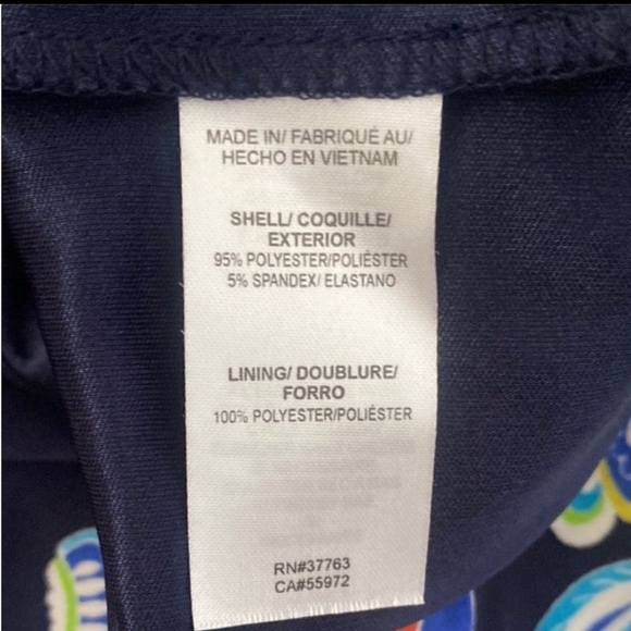 Laundry By Shelli Segal Navy Dress with Patterned Trim. Size 0 - Picture 6 of 7